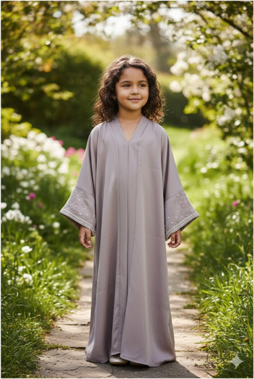 Ruya Embroidered Open Abaya